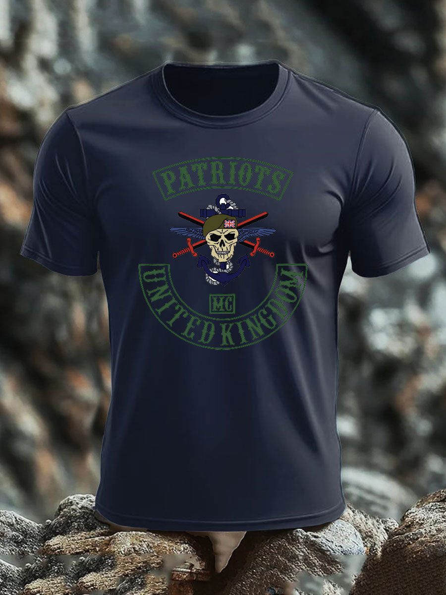 Britisches Veteranen-T-Shirt für Herren, kurzärmelig, aus Baumwolle imitiert