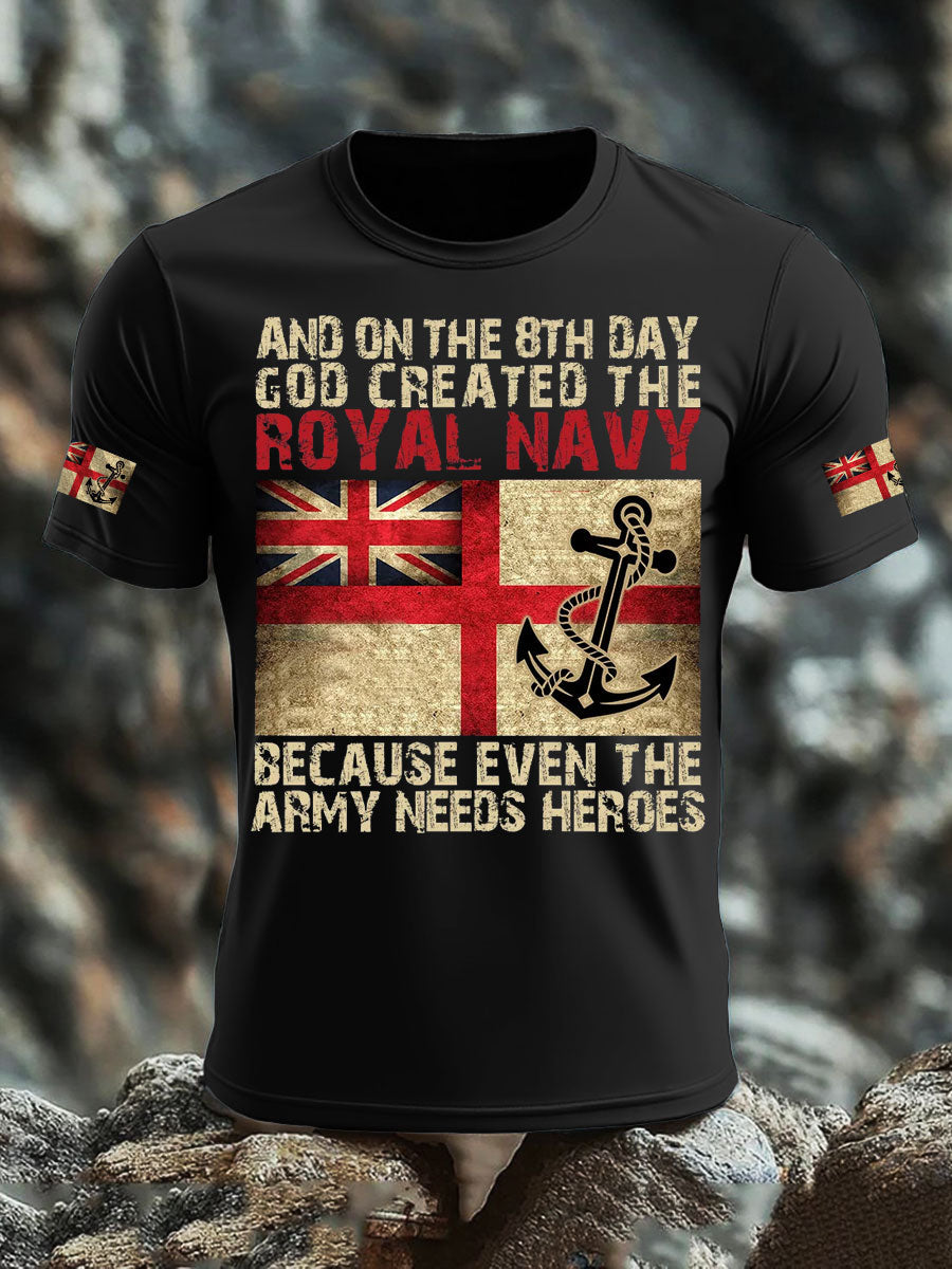 Men's British Veteran imitation cotton short-sleeved T-shirt