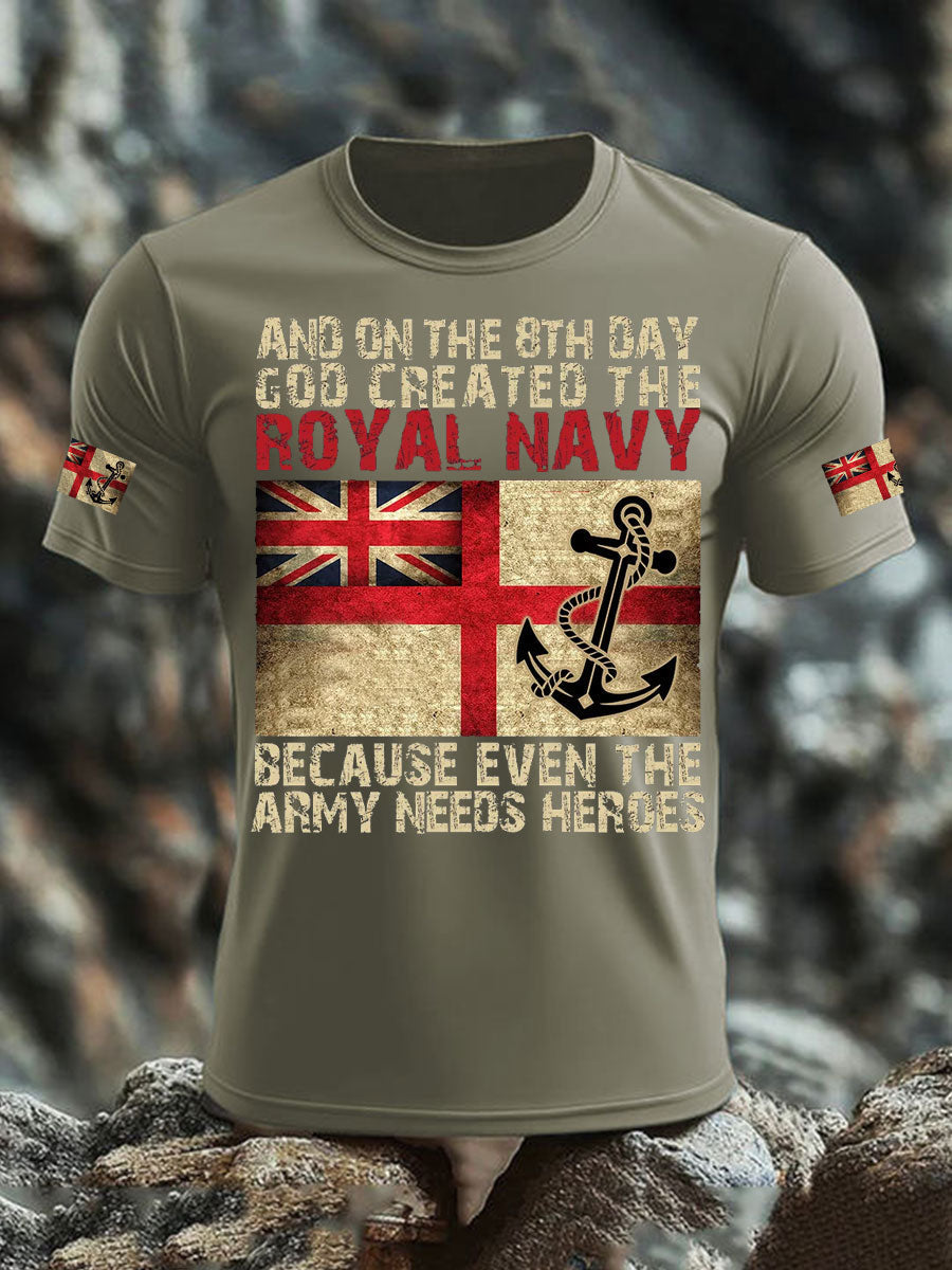 Men's British Veteran imitation cotton short-sleeved T-shirt