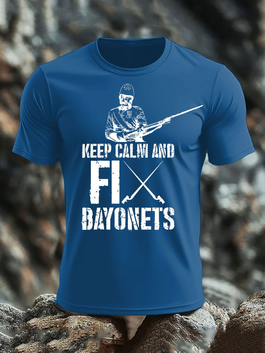 Men's British Veteran imitation cotton short-sleeved T-shirt