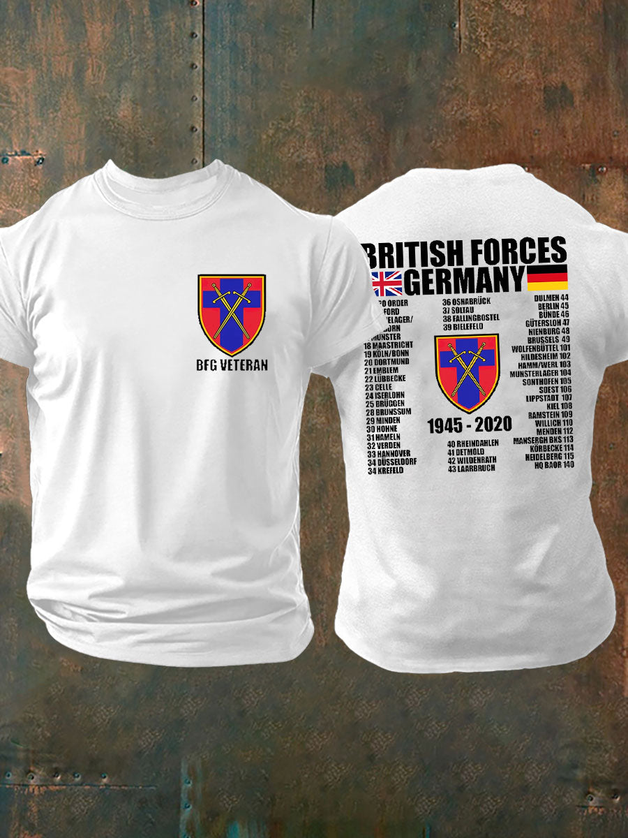 Men's British Veteran imitation cotton short-sleeved T-shirt