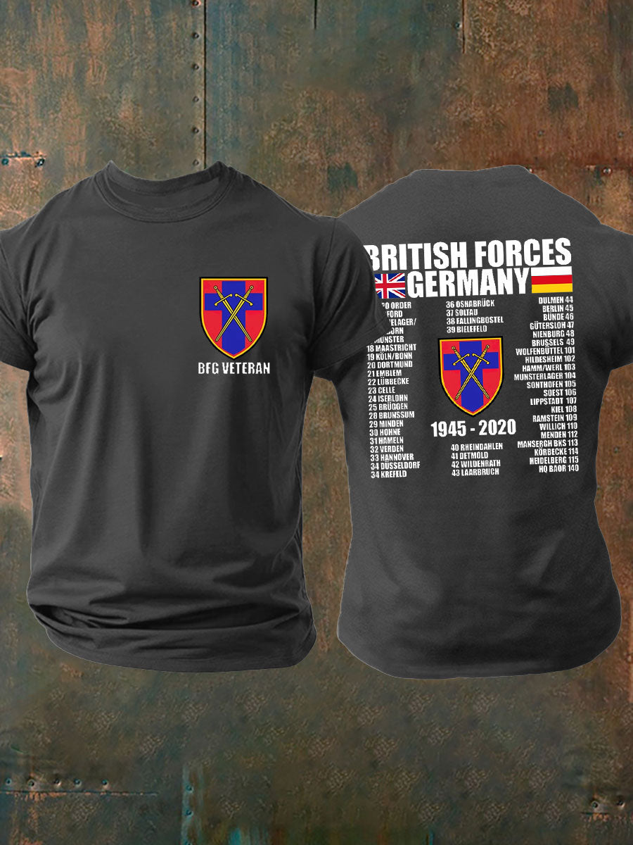 Men's British Veteran imitation cotton short-sleeved T-shirt