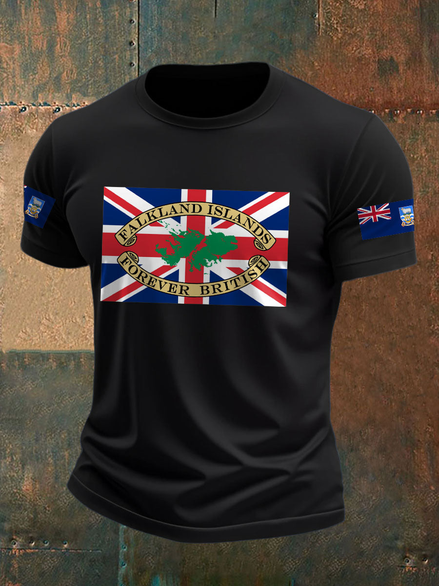 Men's Falklands War UK Flag Printed T-shirt