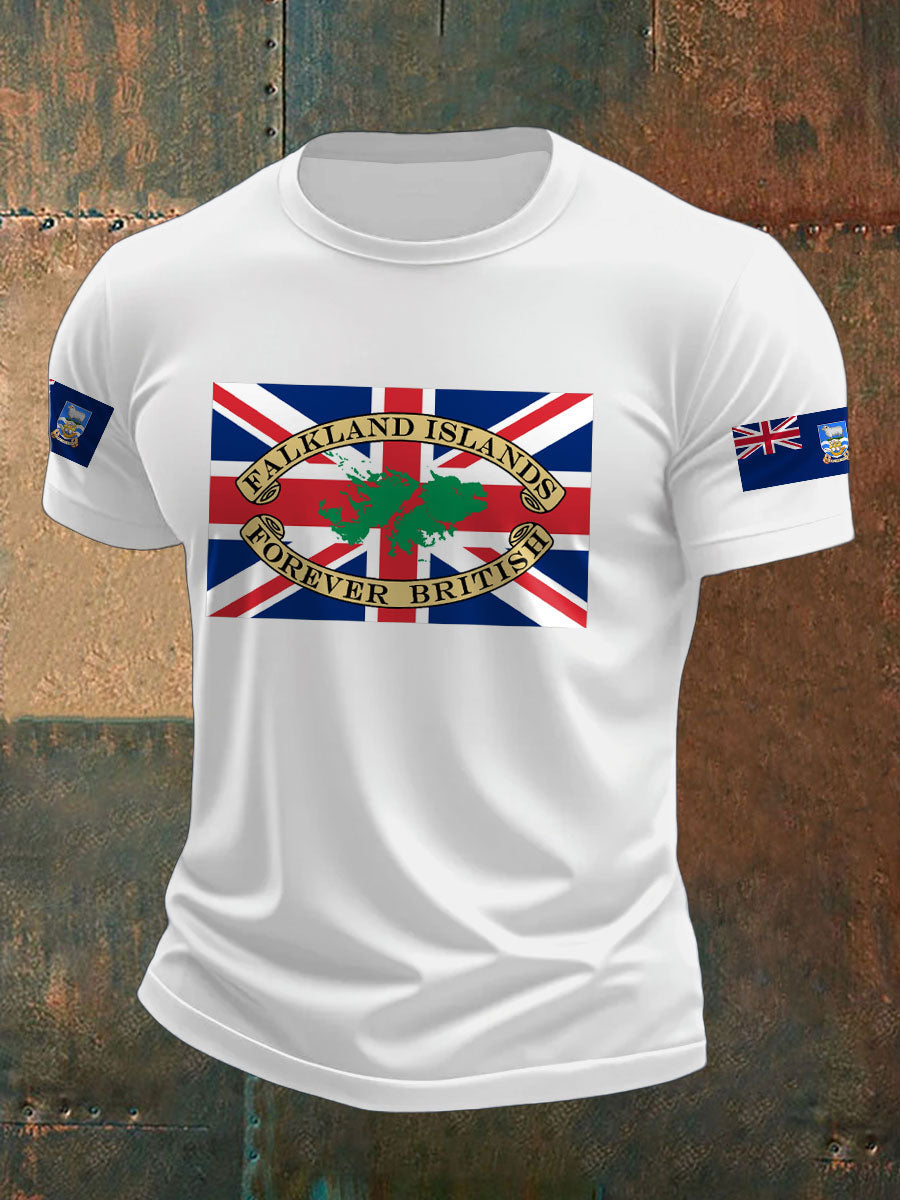 Men's Falklands War UK Flag Printed T-shirt