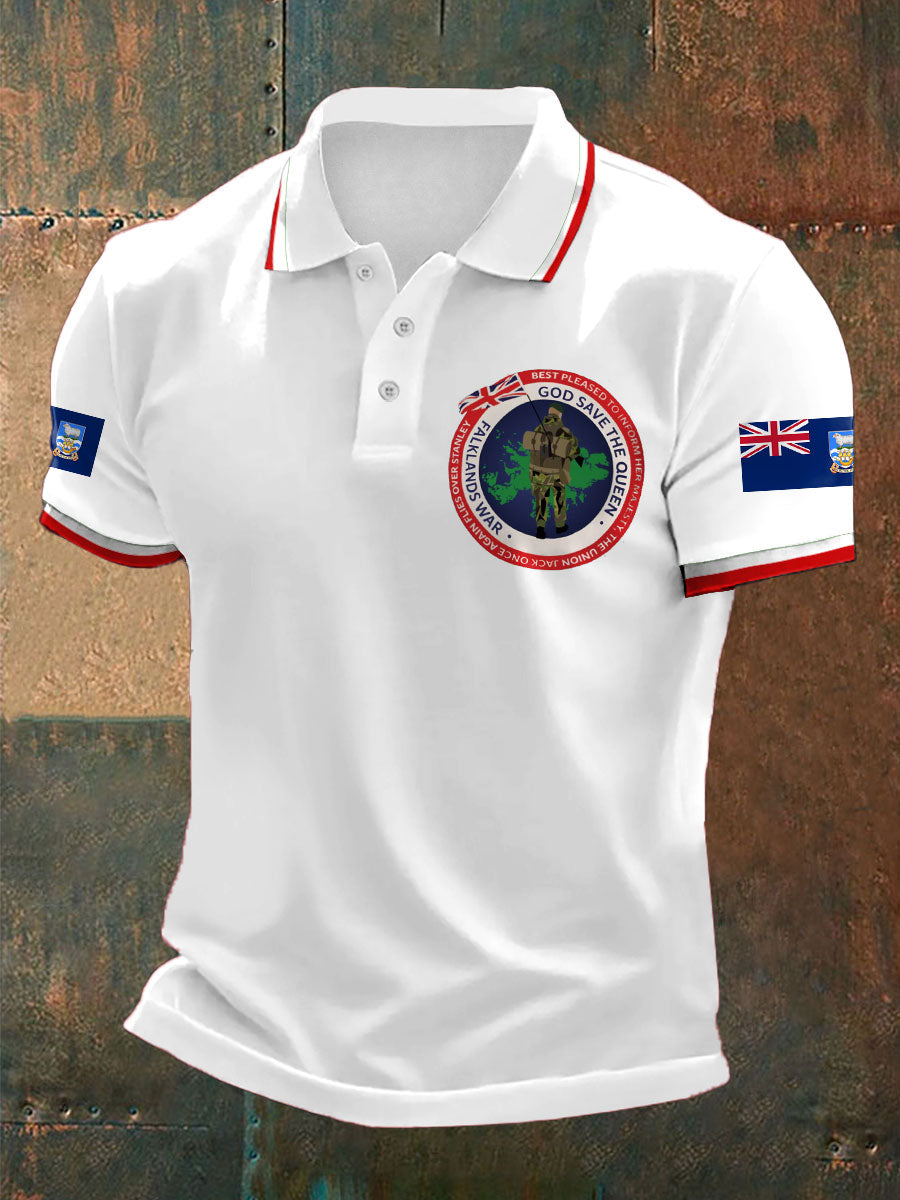 Men's Falklands War UK Flag Printed Casual Tops