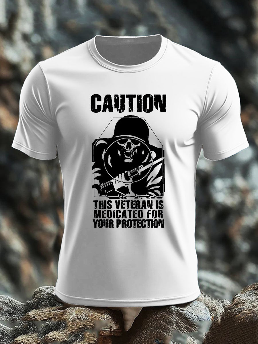 Men's British Veteran imitation cotton short-sleeved T-shirt