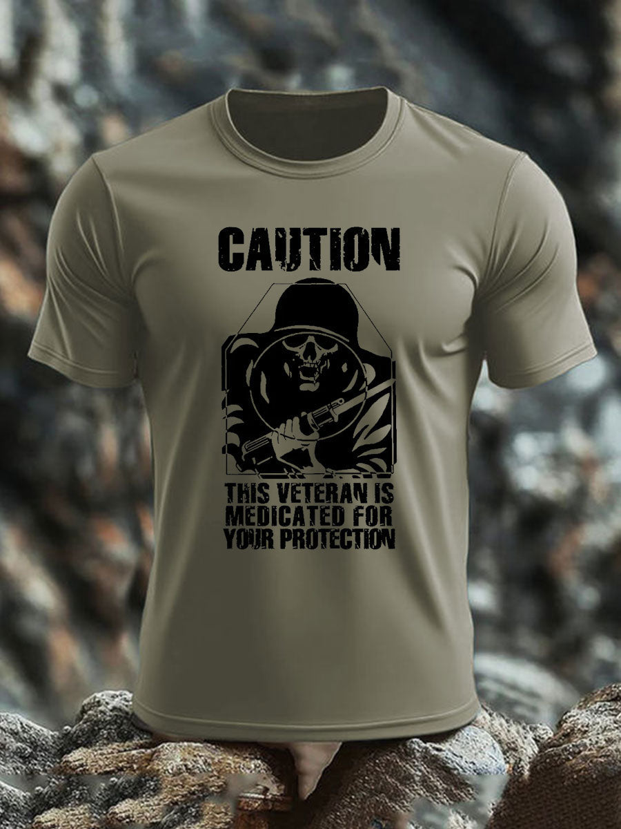 Men's British Veteran imitation cotton short-sleeved T-shirt