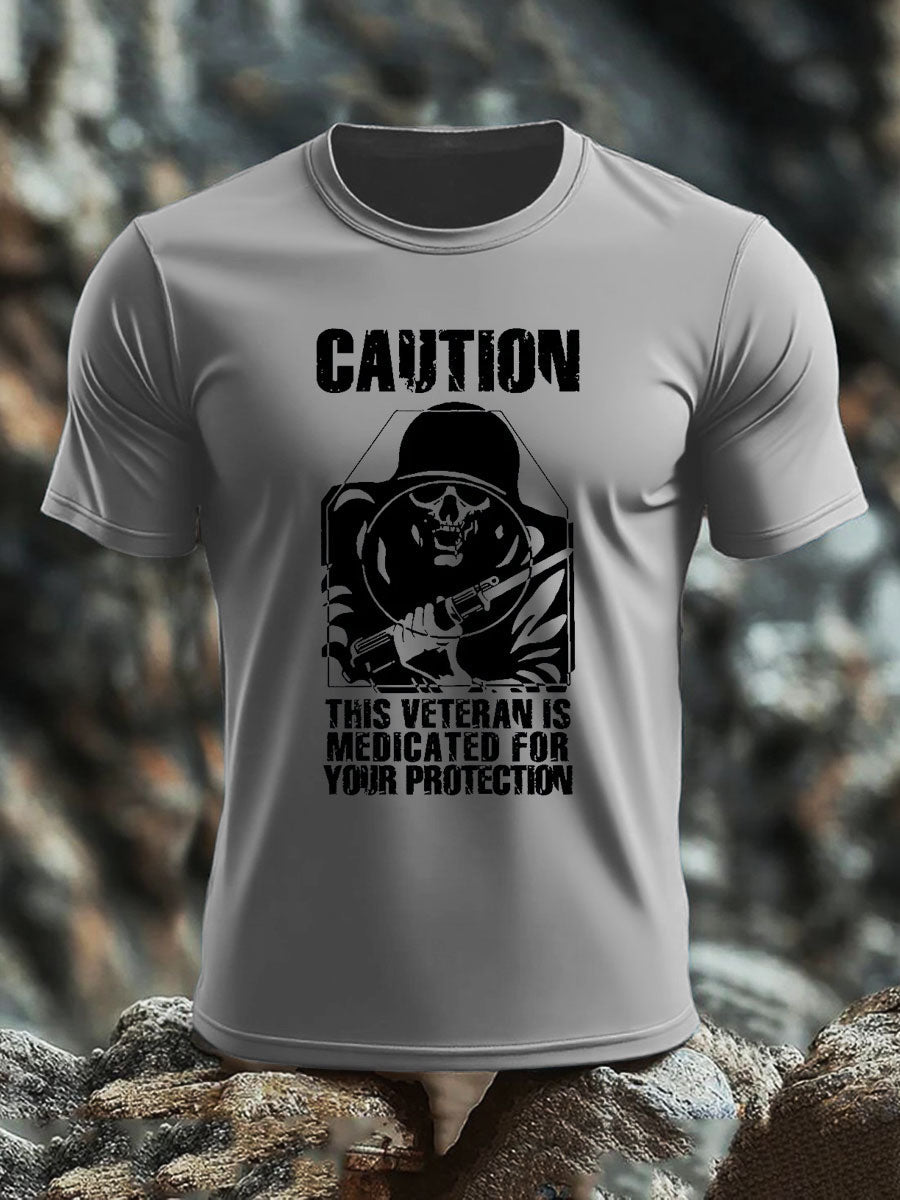 Men's British Veteran imitation cotton short-sleeved T-shirt