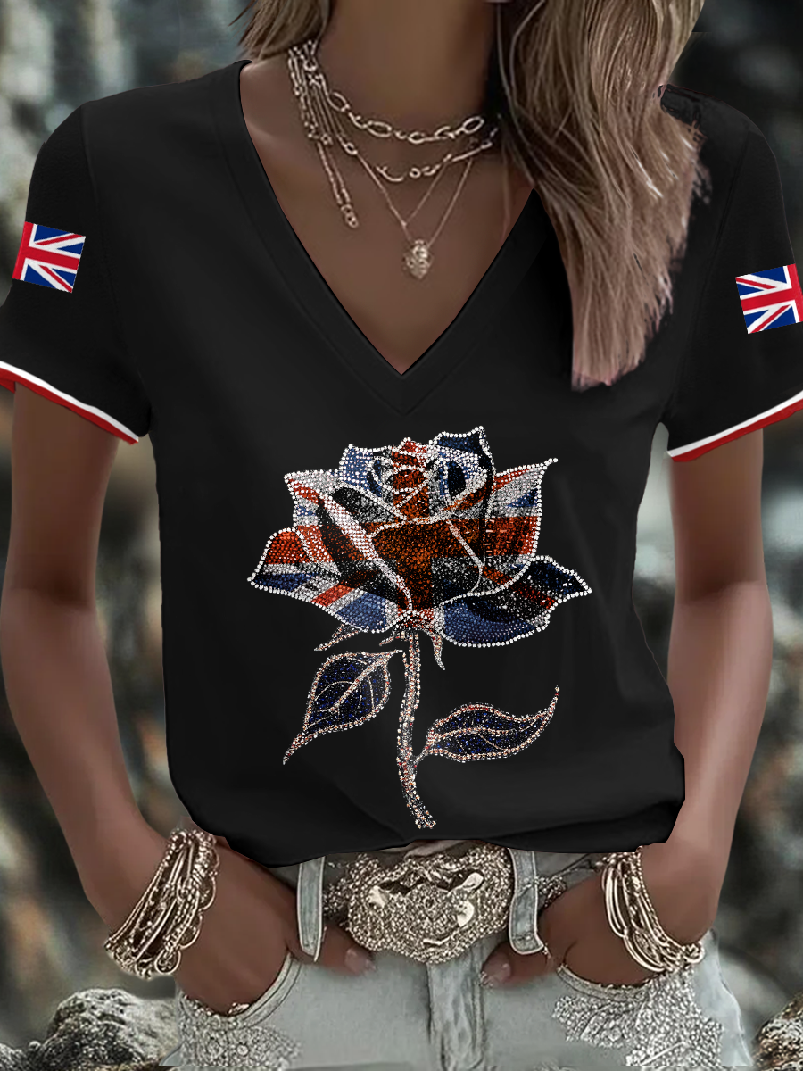 Damen-T-Shirt mit britischem Flaggenmotiv