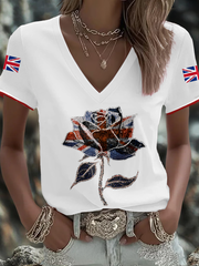 Damen-T-Shirt mit britischem Flaggenmotiv