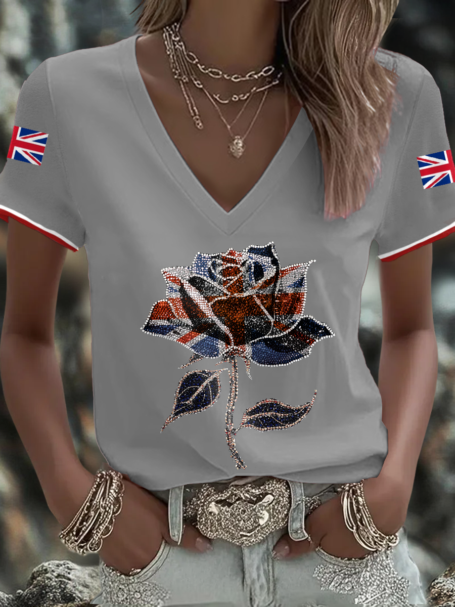 Damen-T-Shirt mit britischem Flaggenmotiv