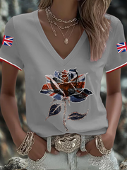 Damen-T-Shirt mit britischem Flaggenmotiv