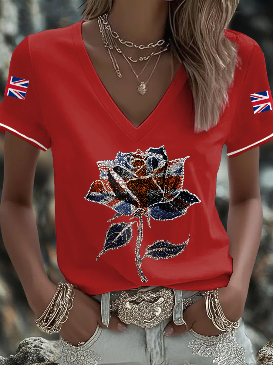 Damen-T-Shirt mit britischem Flaggenmotiv