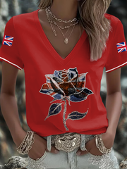 Damen-T-Shirt mit britischem Flaggenmotiv