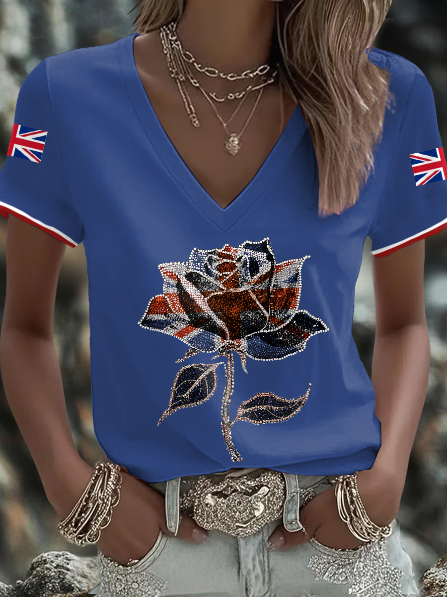 Damen-T-Shirt mit britischem Flaggenmotiv