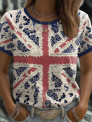 Damen-T-Shirt mit britischem Flaggenmotiv