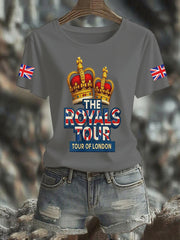 Vintage-T-Shirt mit England-Flagge und Aufdruck zur Royals-Tour