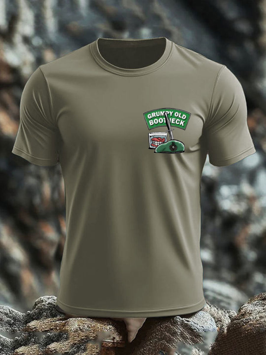 Men's British Veteran imitation cotton short-sleeved T-shirt