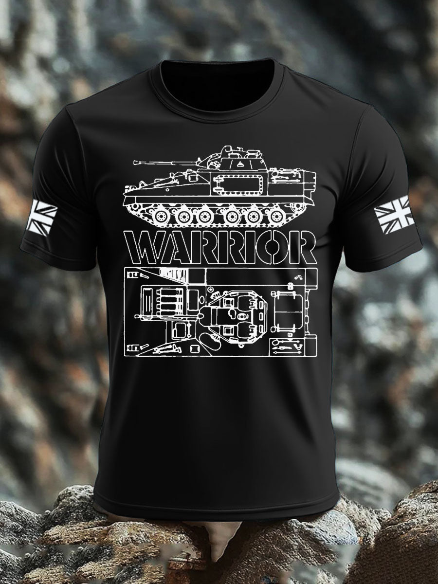 Men's British Veteran imitation cotton short-sleeved T-shirt