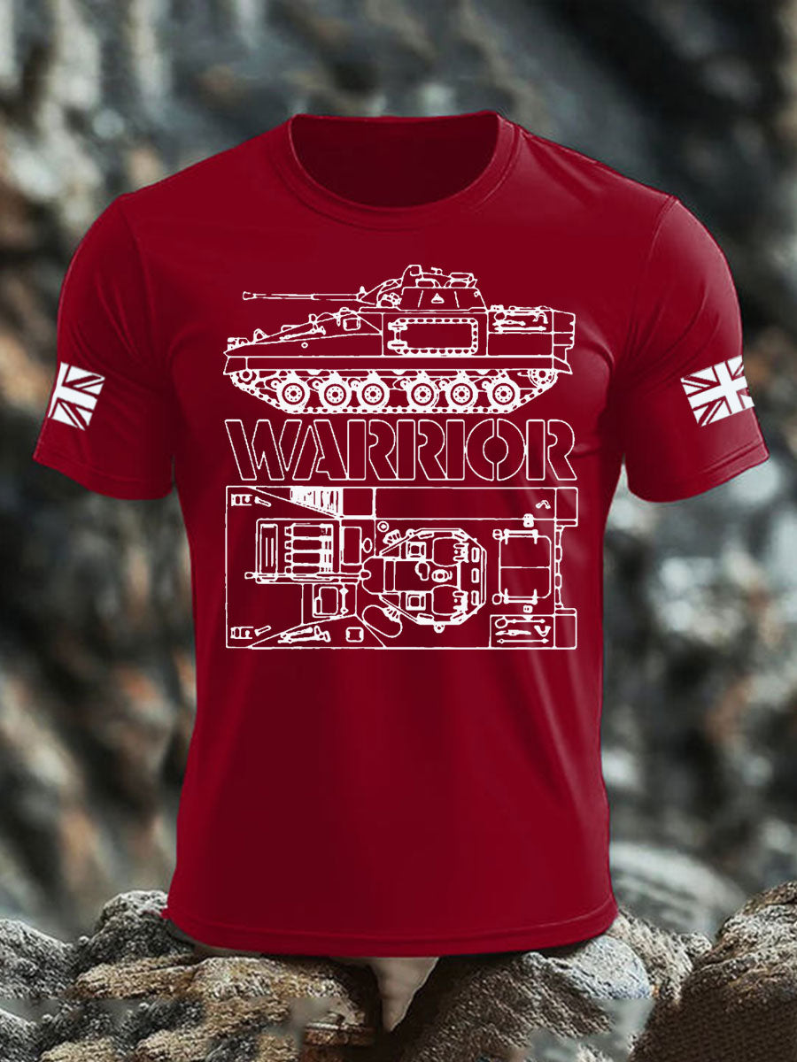 Men's British Veteran imitation cotton short-sleeved T-shirt