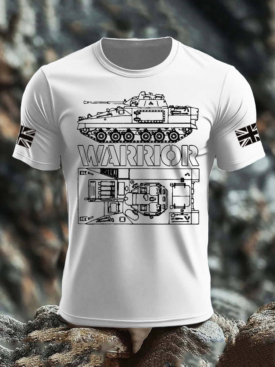 Men's British Veteran imitation cotton short-sleeved T-shirt