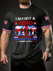 Herren-T-Shirt „Ich bin kein Held“ mit kurzen Ärmeln