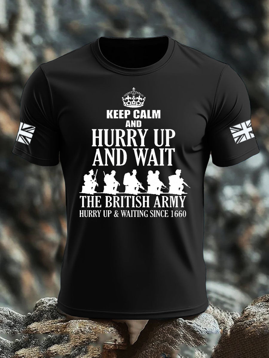 Men's British Veteran imitation cotton short-sleeved T-shirt