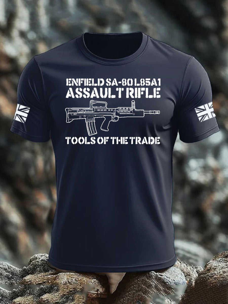 Men's British Veteran imitation cotton short-sleeved T-shirt