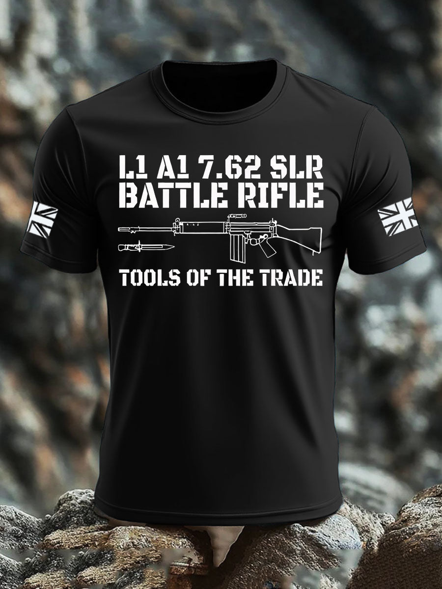 Britisches Veteranen-T-Shirt für Herren, kurzärmelig, aus Baumwolle imitiert