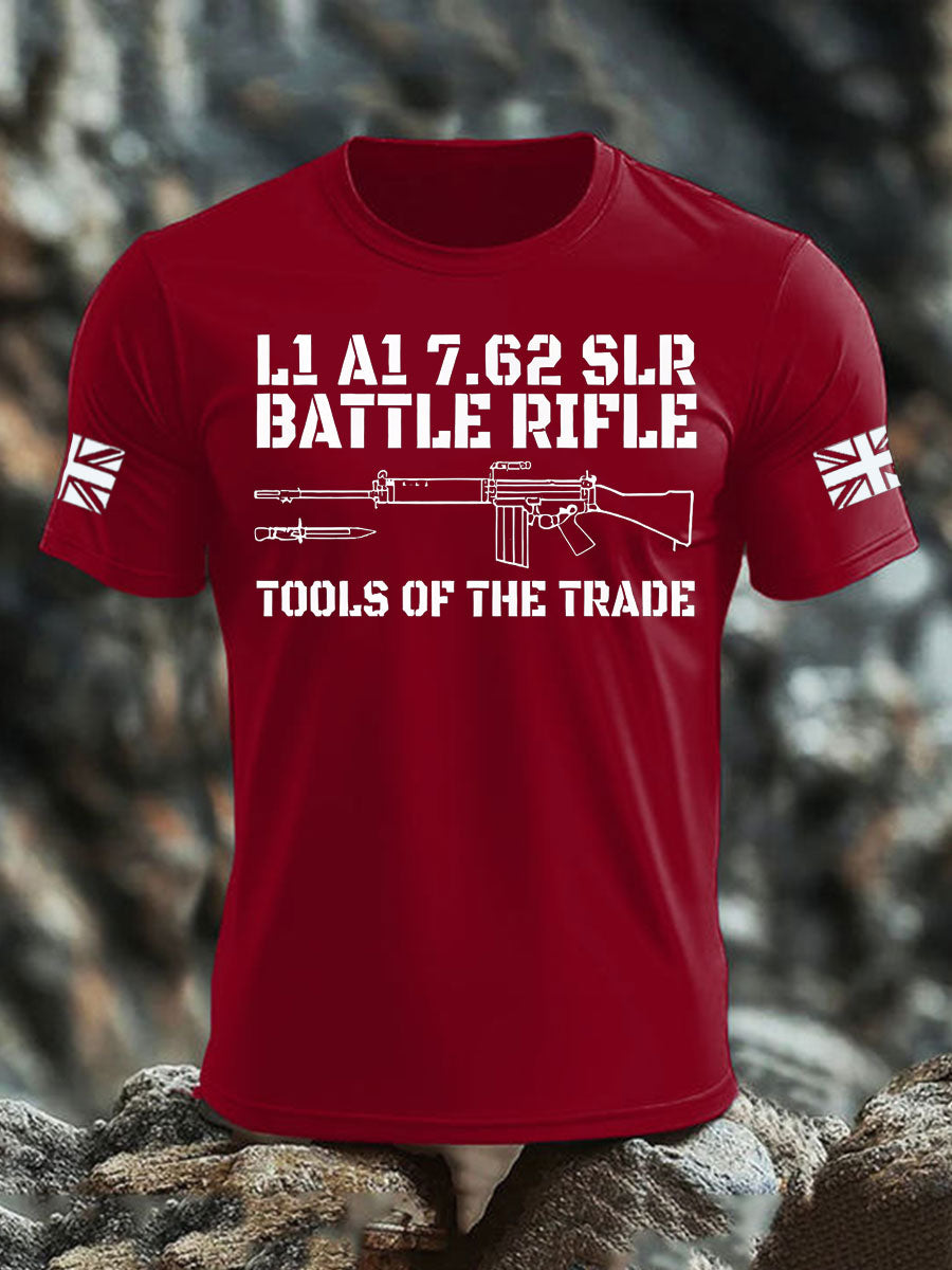 Britisches Veteranen-T-Shirt für Herren, kurzärmelig, aus Baumwolle imitiert