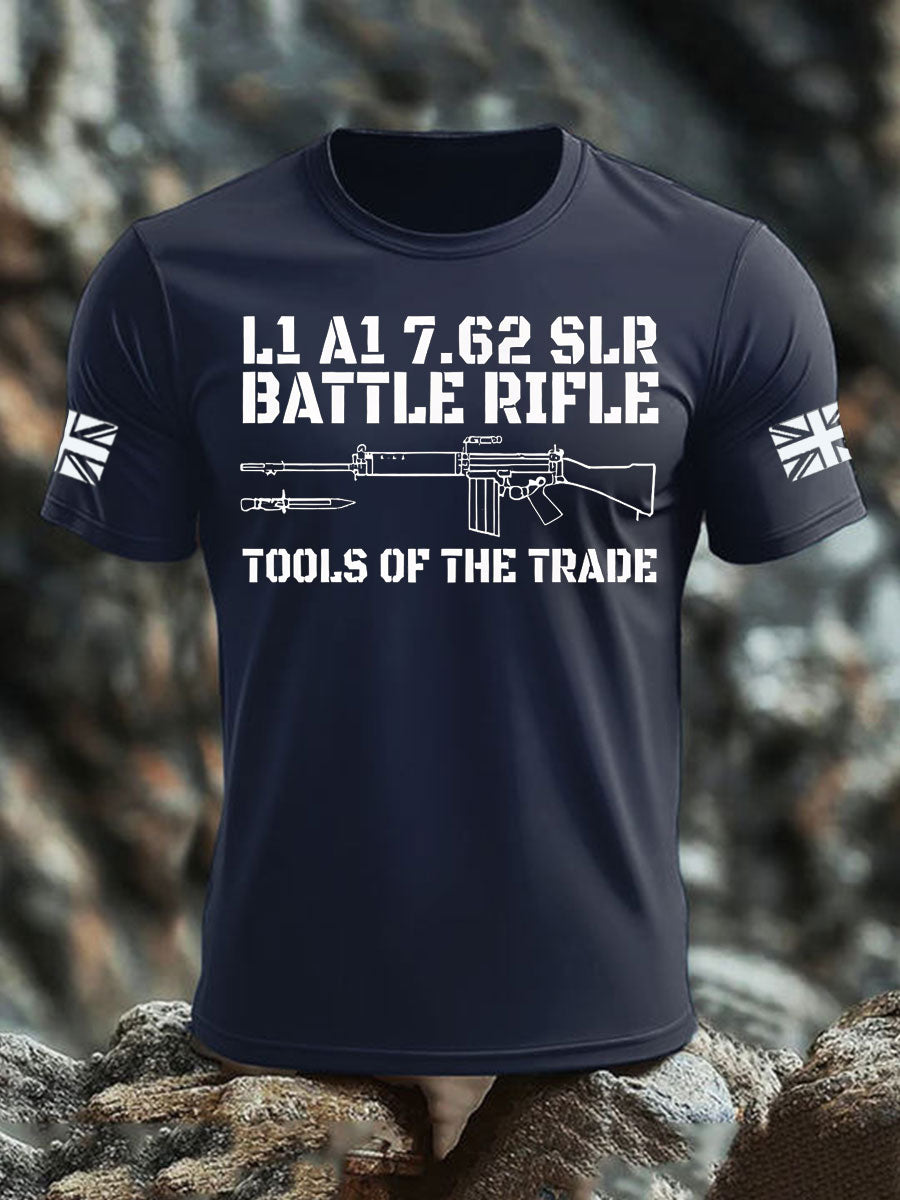 Britisches Veteranen-T-Shirt für Herren, kurzärmelig, aus Baumwolle imitiert