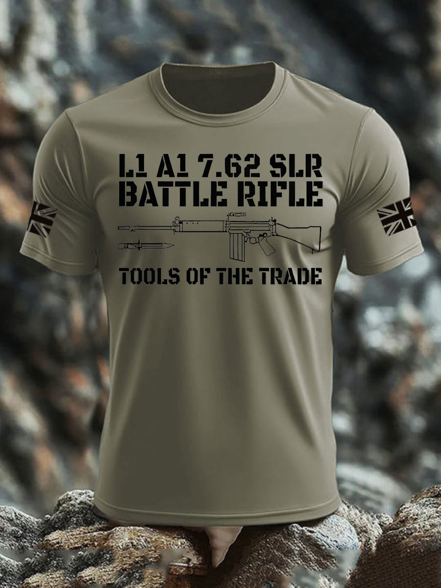 Britisches Veteranen-T-Shirt für Herren, kurzärmelig, aus Baumwolle imitiert