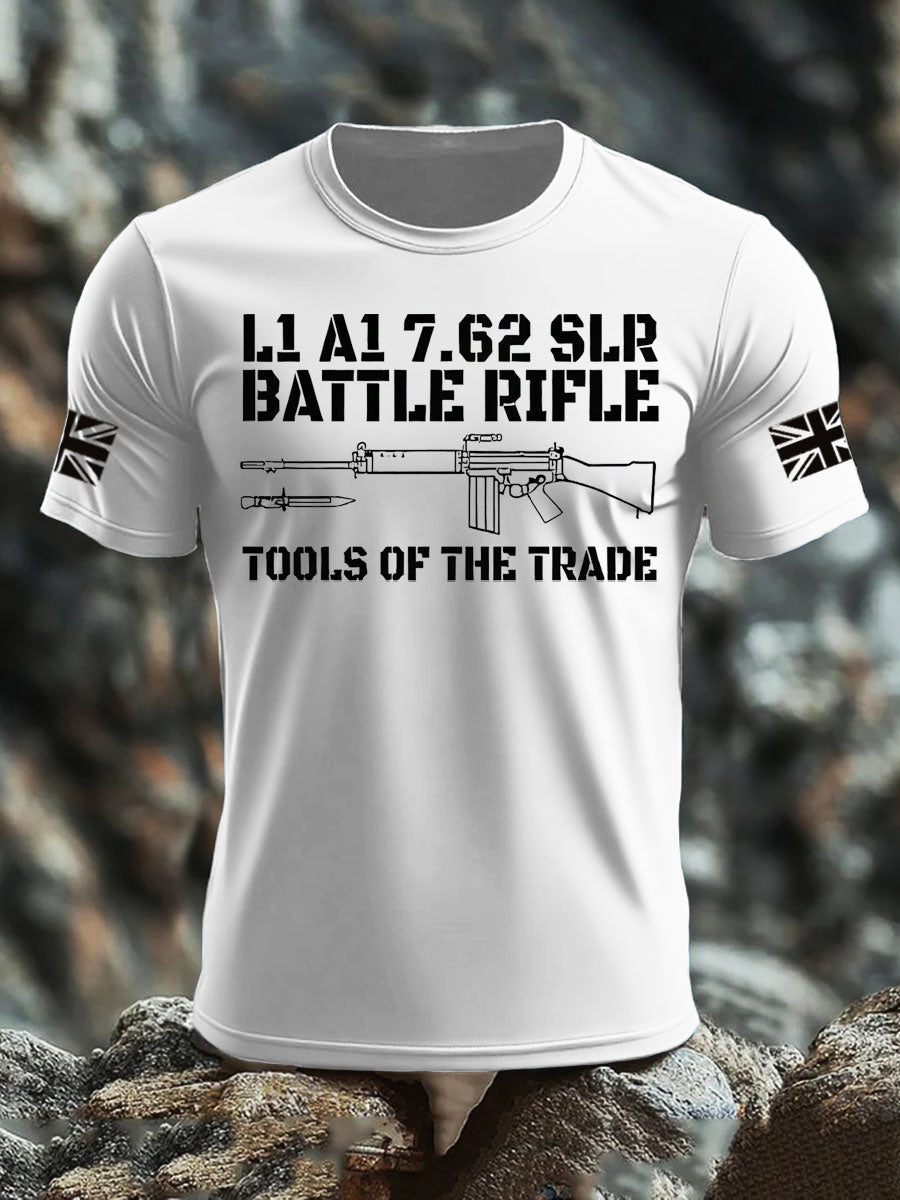 Britisches Veteranen-T-Shirt für Herren, kurzärmelig, aus Baumwolle imitiert