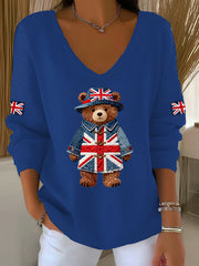 Women's British style Printed Casual Top