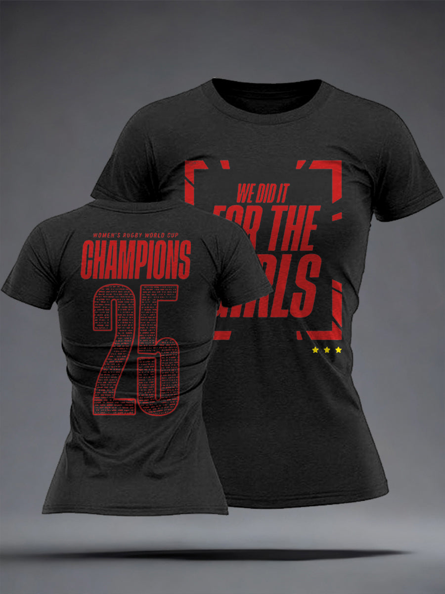 Women's England Rugby Lover Roses Printed T-Shirt