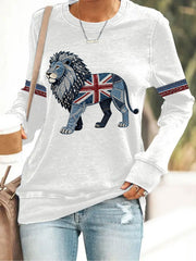 Britisches Damen-Langarmshirt aus Denim-Imitat
