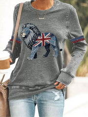 Britisches Damen-Langarmshirt aus Denim-Imitat