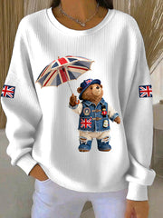 Damen-Sweatshirt im britischen Stil mit Print