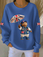 Damen-Sweatshirt im britischen Stil mit Print