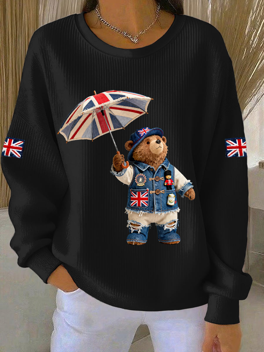 Damen-Sweatshirt im britischen Stil mit Print