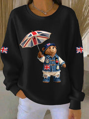 Damen-Sweatshirt im britischen Stil mit Print
