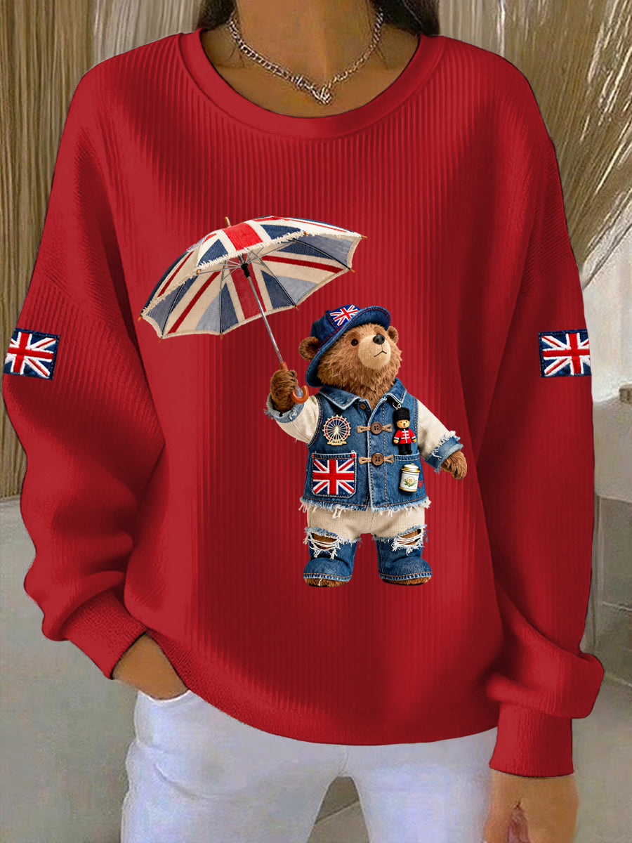 Damen-Sweatshirt im britischen Stil mit Print