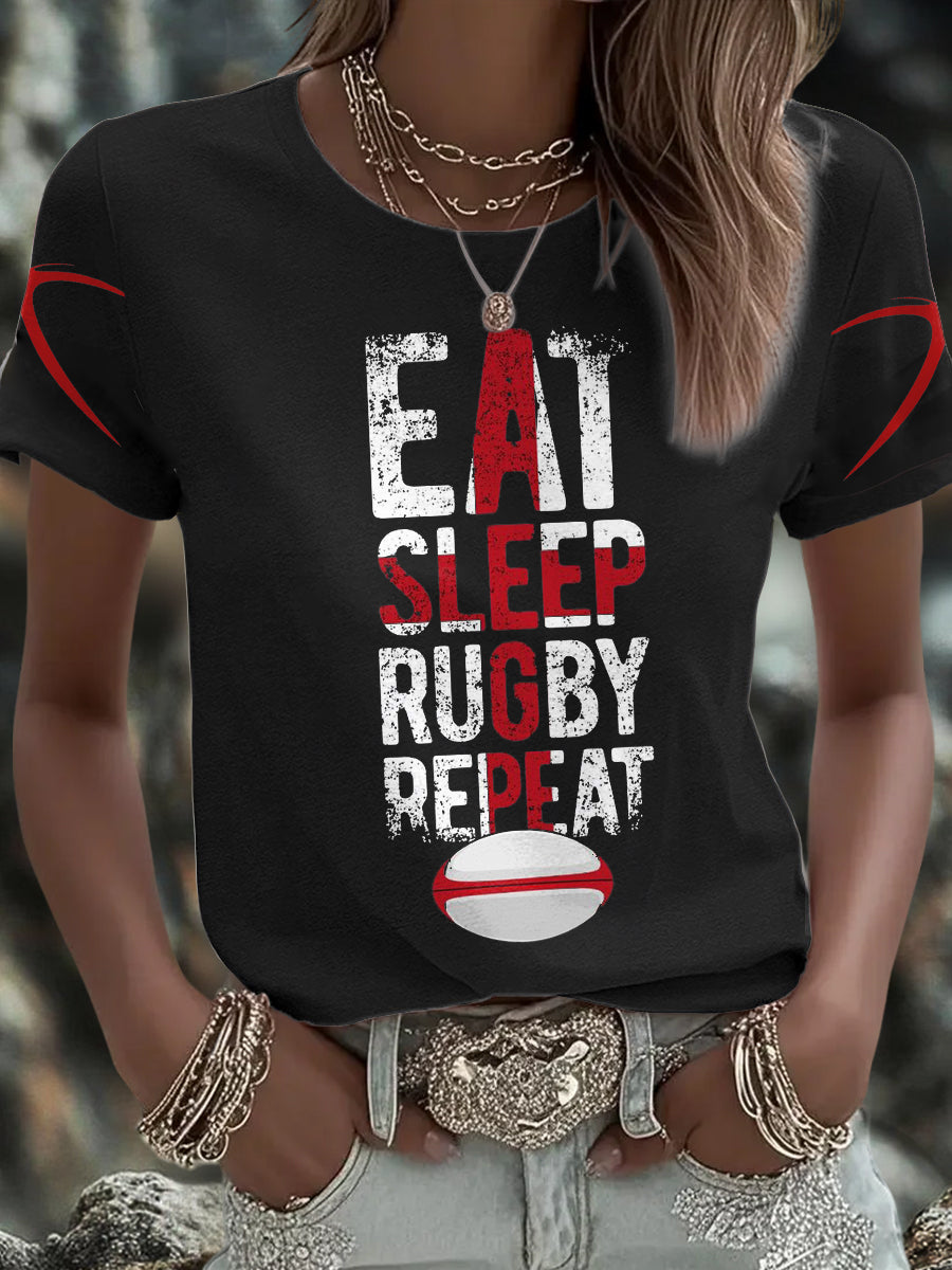 Women's England Rugby Lover Roses Printed T-Shirt