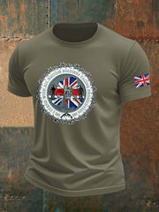 Britisches Veteranen-T-Shirt für Herren, kurzärmelig, aus Baumwolle imitiert