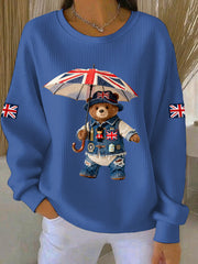 Damen-Sweatshirt im britischen Stil mit Print, lässig und bequem