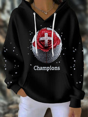 Women's England Rugby Lover Roses Printed Hoodie