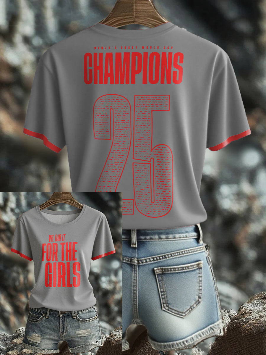 Women's England Rugby Lover Roses Printed T-shirt