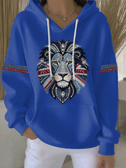 Britischer Damen-Hoodie mit Denim-Print