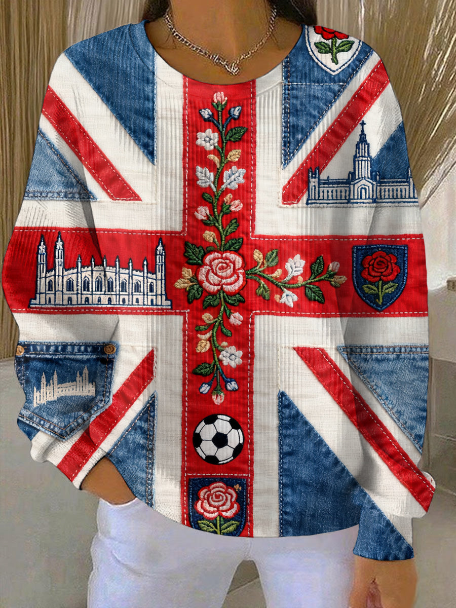 Lässiger Damen-Hoodie mit britischem Flaggenprint
