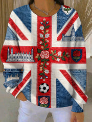 Lässiger Damen-Hoodie mit britischem Flaggenprint